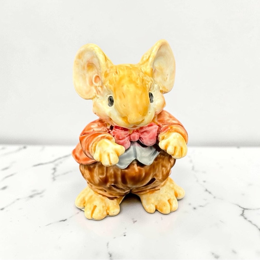 Vintage 1991 Ganz Little Cheesers Papa Woodsworth Mouse Ceramic Figurine #05101